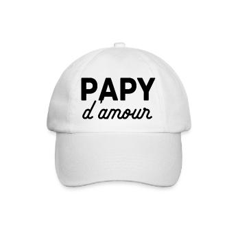 Papy - Casquette classique - blanc/blanc - Devant