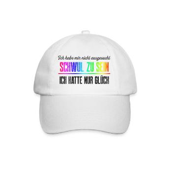 Glück Schwul zu sein / CSD Gay pride Design - Baseballkappe - Weiß/Weiß - Vorne