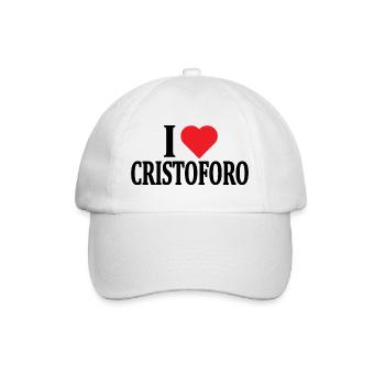 T-Shirt Ich liebe Cristoforo T-Shirt Geschenkidee - Baseballkappe - Weiß/Weiß - Vorne