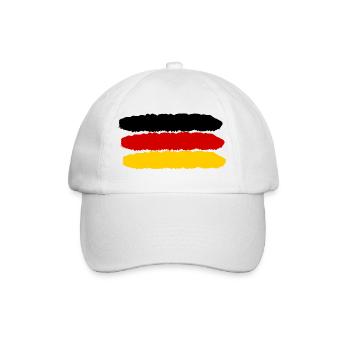 Deutschland Farben schwarz rot gold - Baseballkappe - Weiß/Weiß - Vorne