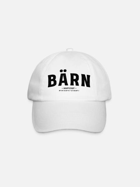 Bärn Hauptstadt Design mit Koordinaten - Baseballkappe - Weiß/Weiß