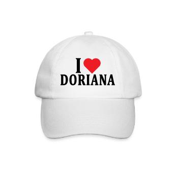 T-Shirt Ich liebe Doriana T-Shirt Geschenkidee - Baseballkappe - Weiß/Weiß - Vorne