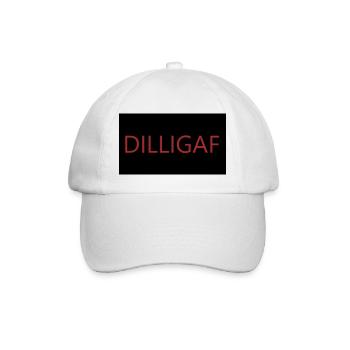 DILLIGAF Aufdruck - Baseballkappe - Weiß/Weiß - Vorne