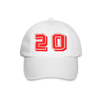 20 JAHRE. 20-jähriges JUBILÄUM. JUBILÄUM 20 JAHRE. 20 - Baseballkappe - Weiß/Weiß - Vorne