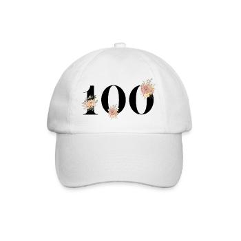 100th Anniversary Flowers (100th Anniversary Gift) - Baseball Cap - white/white - Front