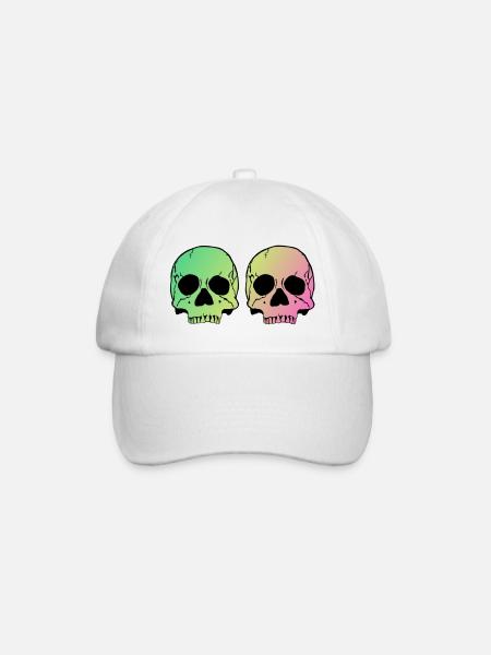 Two skulls - Baseballkappe - Weiß/Weiß