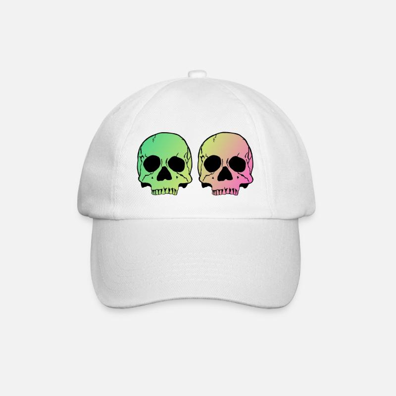 Two skulls - Baseballkappe - Weiß/Weiß