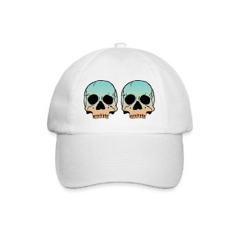 2 Skulls - Baseballkappe - Weiß/Weiß - Vorne