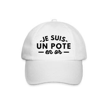 Je suis un pote en or - Casquette classique - blanc/blanc - Devant