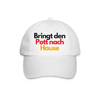 Fußballspruch Germany Deutschland WM - Baseballkappe - Weiß/Weiß - Vorne