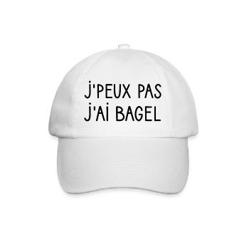 T-shirt j'peux pas j'ai Bagel idéecadeau humour - Casquette classique - blanc/blanc - Devant