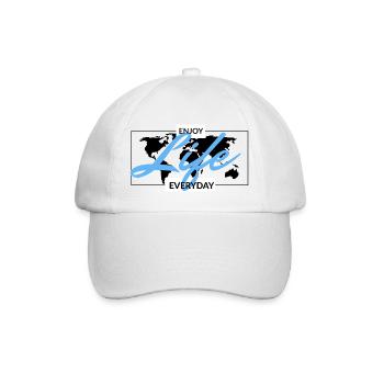 J’aime les vêtements / Profitez de la vie - Casquette classique - blanc/blanc - Devant