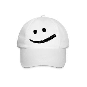 Joyeux créatif cool rieur vecteur de visage - Casquette classique - blanc/blanc - Devant