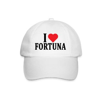 T-Shirt I love Fortuna T-Shirt Geschenkidee - Baseballkappe - Weiß/Weiß - Vorne