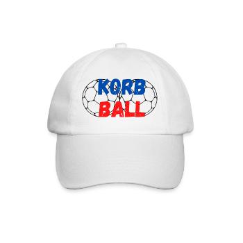 Korbball Schriftzug mit zwei Korbbällen - Baseballkappe - Weiß/Weiß - Vorne