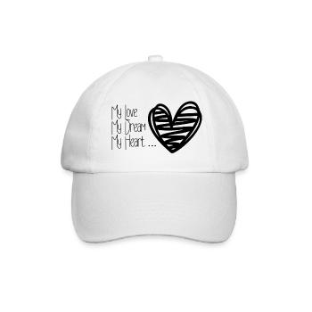 My love, my dream, my heart - Baseball Cap - white/white - Front