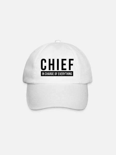 CHIEF IN CHARGE OF EVERYTHING - Baseball Cap - white/white