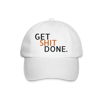 Get Shit Done Typo Tee - Baseballkappe - Weiß/Weiß - Vorne