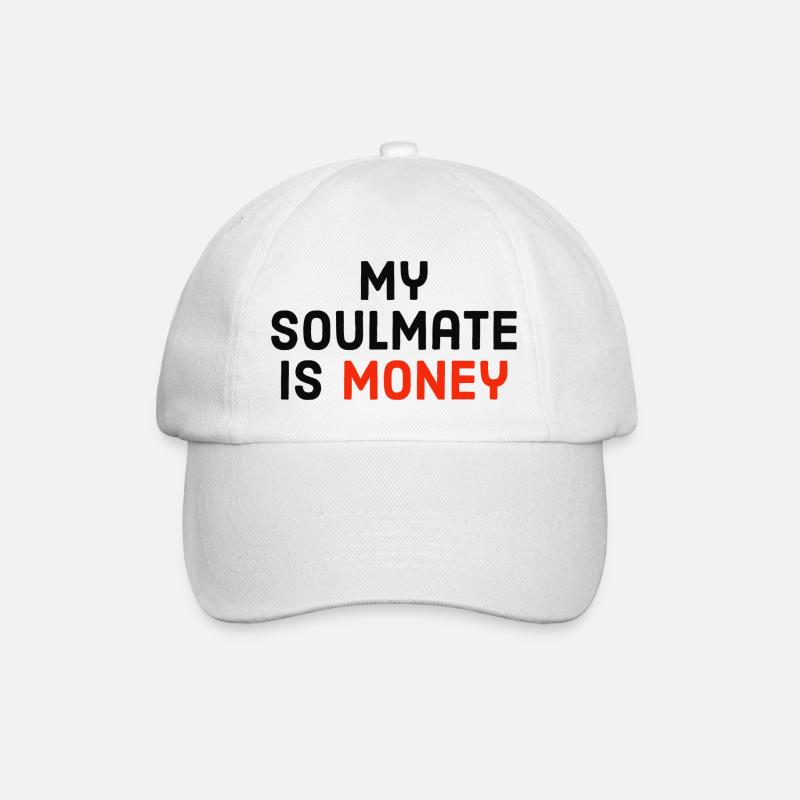my soulmate is money - Baseballkappe - Weiß/Weiß