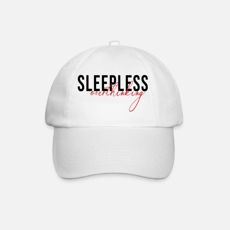 sleepless overthinking - Baseballkappe - Weiß/Weiß