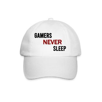 Gamers never sleep - Casquette classique - blanc/blanc - Devant