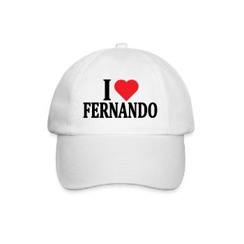 T-Shirt Ich liebe Fernando T-Shirt Geschenkidee - Baseballkappe - Weiß/Weiß - Vorne