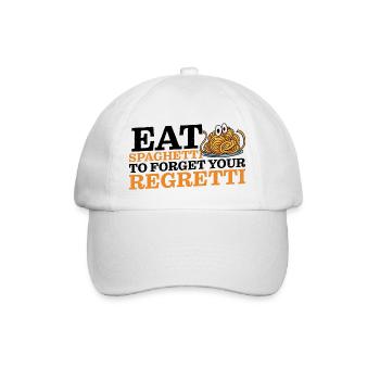 Eat Spaghetti To Forgetti Your Regretti 10 - Baseballkappe - Weiß/Weiß - Vorne