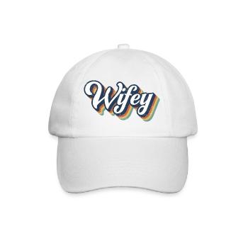 Retro Wifey Matching Couple Wedding Party Marriage - Baseball Cap - white/white - Front