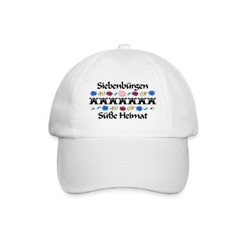 Siebenbürgen süße Heimat Design mit 7 Burgen - Baseballkappe - Weiß/Weiß - Vorne