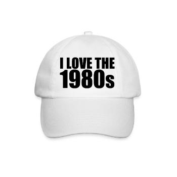Ich liebe die 1980er Jahre - Baseballkappe - Weiß/Weiß - Vorne
