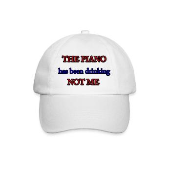 Piano 05 - Baseball Cap - white/white - Front