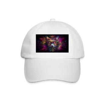 Hypnotic raccoon in the 5th dimension - Baseball Cap - white/white - Front
