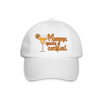 Momma Needs A Cocktail - Baseballkappe - Weiß/Weiß - Vorne