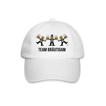 Team Bräutigam (JGA / Karikatur / Tanz / 3C / B) - Baseballkappe - Weiß/Weiß - Vorne