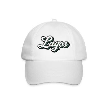 Lagos font with color stripes - Baseball Cap - white/white - Front