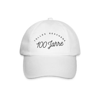 Tolles Geschenk 100 Jahre  - Baseballkappe - Weiß/Weiß - Vorne