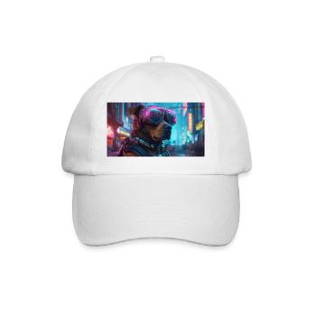 American Bulldog in Cyberpunk-Style - Baseballkappe - Weiß/Weiß - Vorne
