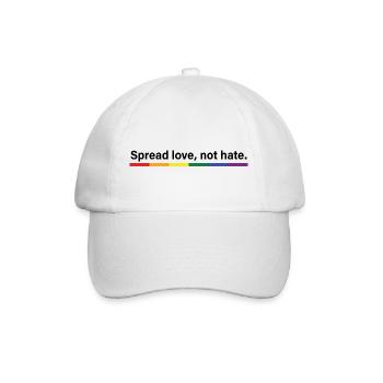 Verbreiten Sie Liebe, nicht Hass - Baseballkappe - Weiß/Weiß - Vorne