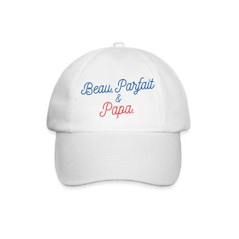 Beau Parfait et Papa - Casquette classique - blanc/blanc - Devant