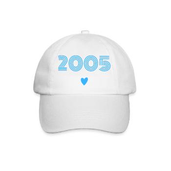 Born in 2005 boy - Baseball Cap - white/white - Front