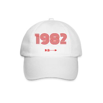 Jahrgang 1982 - Baseballkappe - Weiß/Weiß - Vorne
