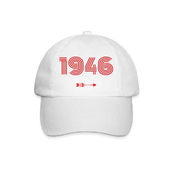 Jahrgang 1946 - Baseballkappe - Weiß/Weiß - Vorne