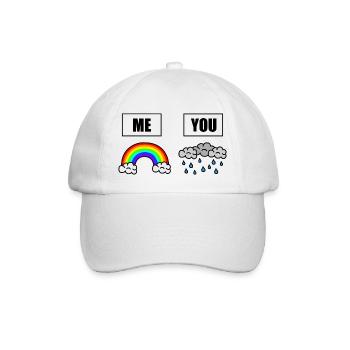 Monde plein de nuages de pluie - soyez l’arc-en-ciel - Casquette classique - blanc/blanc - Devant