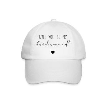 Will you be my Bridesmaid? - Baseballkappe - Weiß/Weiß - Vorne