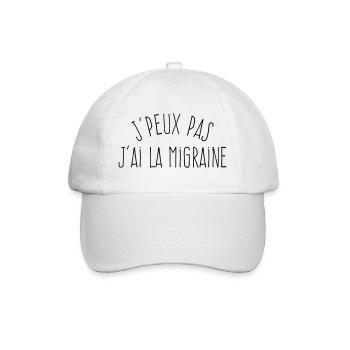 J'peux pas j'ai la migraine - Humour Excuse - Casquette classique - blanc/blanc - Devant