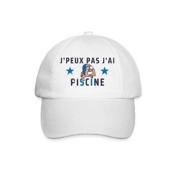 j peux pas j ai piscine - Casquette classique - blanc/blanc - Devant
