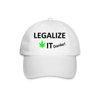Legalize It weed Cannabis Marihuana - Baseballkappe - Weiß/Weiß - Vorne