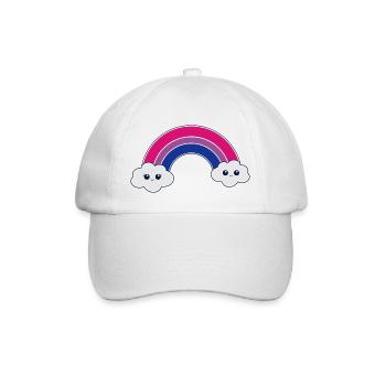 Bisexuell Regenbogen bi pride LGBTQ Flagge Kawaii - Baseballkappe - Weiß/Weiß - Vorne