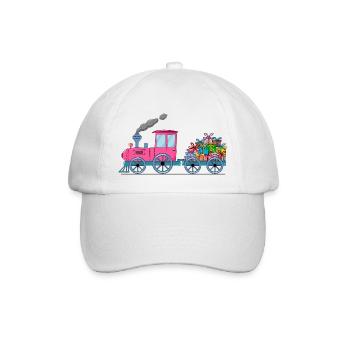 Train pour enfants avec remorque rose - Casquette classique - blanc/blanc - Devant