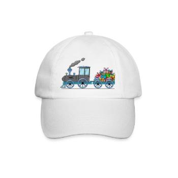 Train pour enfants avec remorque grise - Casquette classique - blanc/blanc - Devant